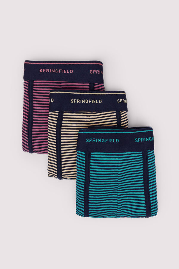 Springfield Pack 3 boxers rayas azul