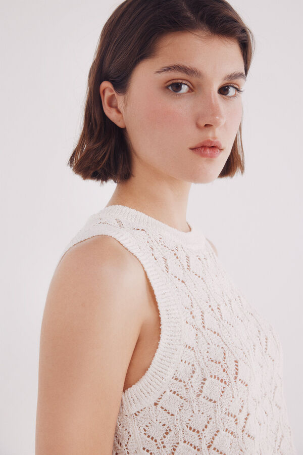 Springfield Top punto pointelle marfil