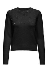 Only Suéter com pérolas preto
