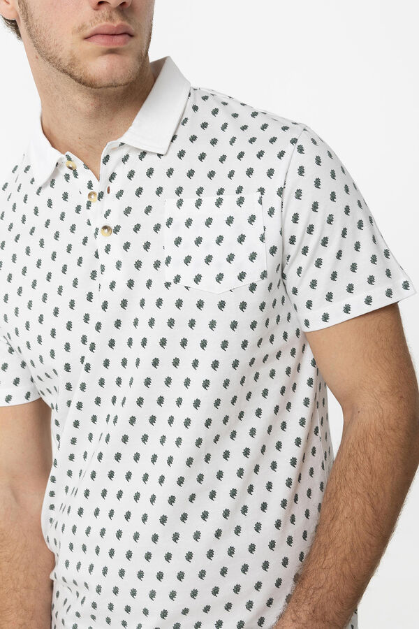 Tiffosi Polo Estampado con Bolsillo blanco