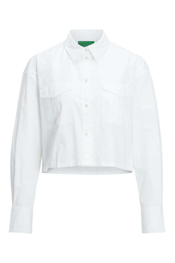 Springfield Camisa de manga larga popelín blanco