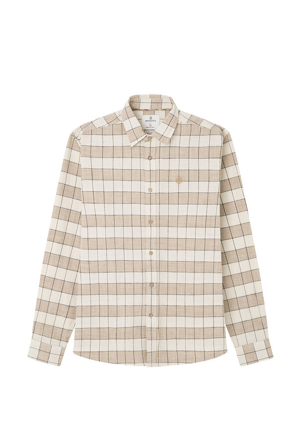 Springfield Camisa xadrez r&uacute;stica castanho