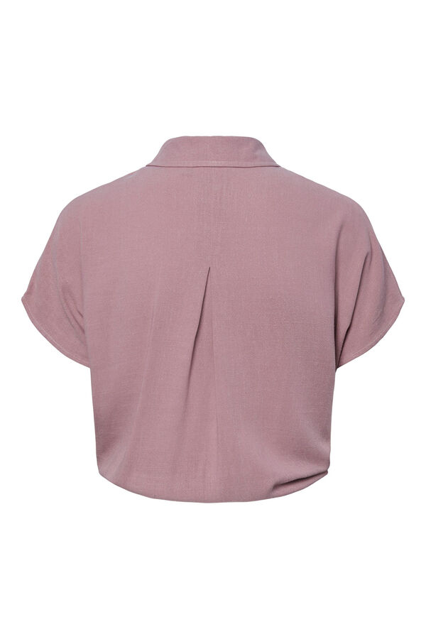 Pieces Camisa de lino morado/lila