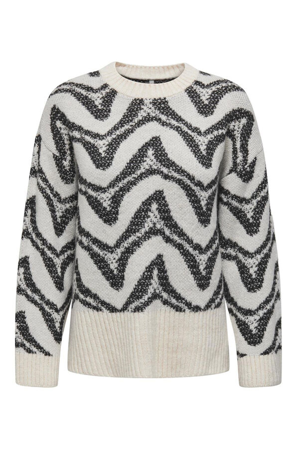 Only Jersey de punto con ondas blanco