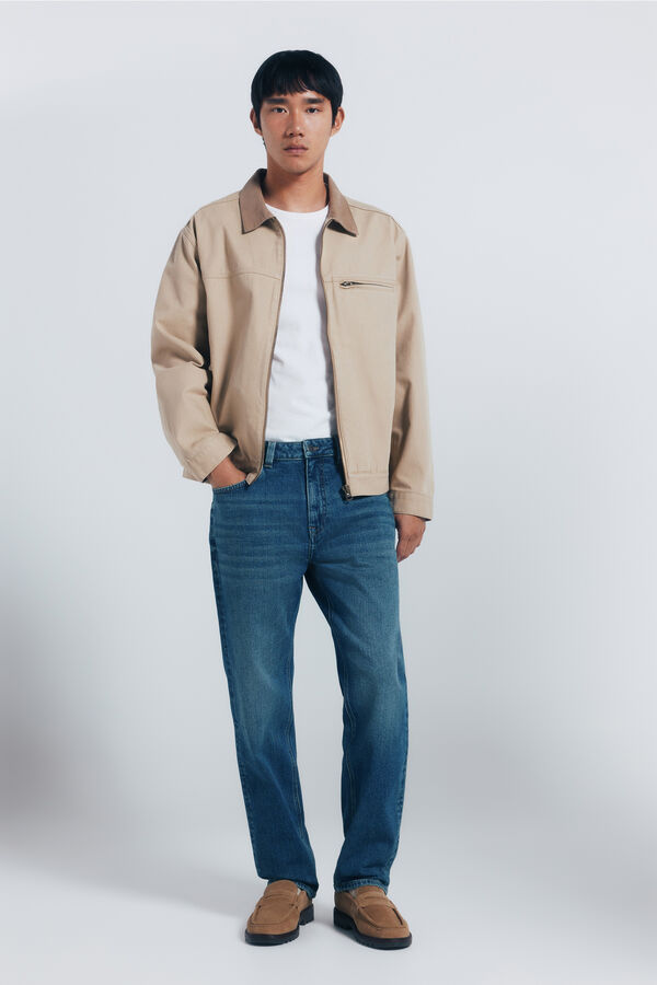 Springfield Vaquero lavado oscuro sobretintando straight fit turquesa