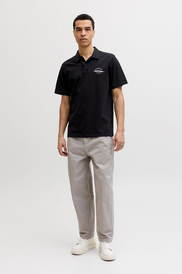 Jack & Jones Polo regular fit em algod&atilde;o preto
