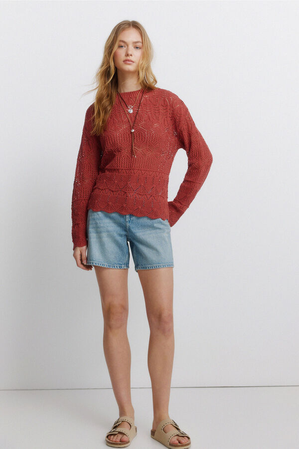 Springfield Camisola pointelle borgonha