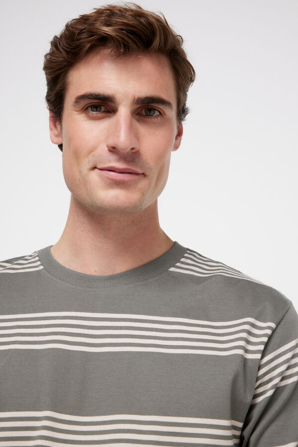 Only & Sons Camiseta estampado rayas gris