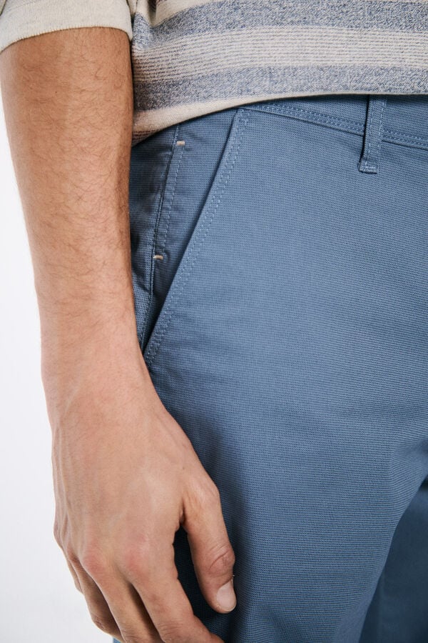 Springfield Pantal&oacute;n chino microestampado slim fit azul