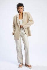 Pimkie Blazer oversize efecto lino estampado
