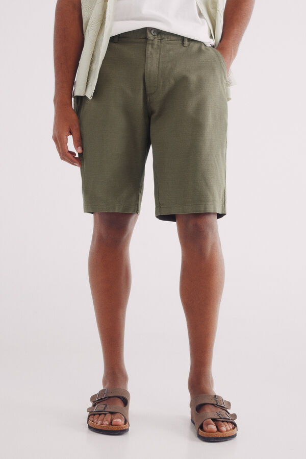 Springfield Bermuda algod&atilde;o comfort fit bege