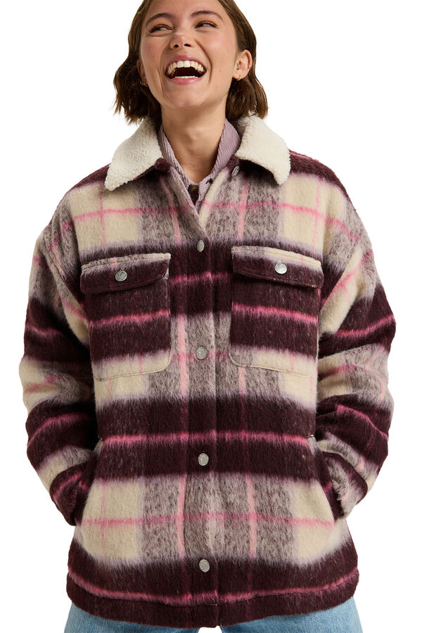 Roxy Camisa estilo camisa Sobretudo castanho