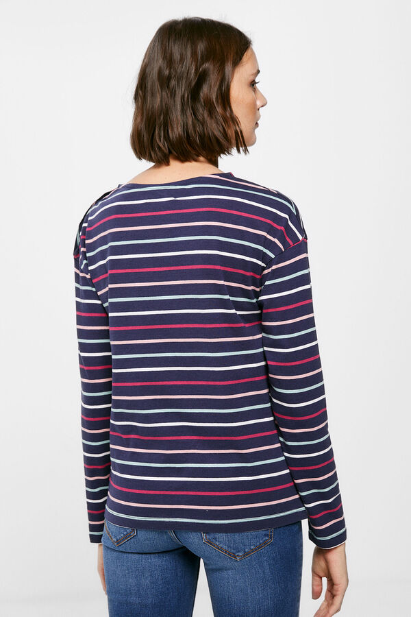 Springfield Camiseta Rayas Botones Hombro azul