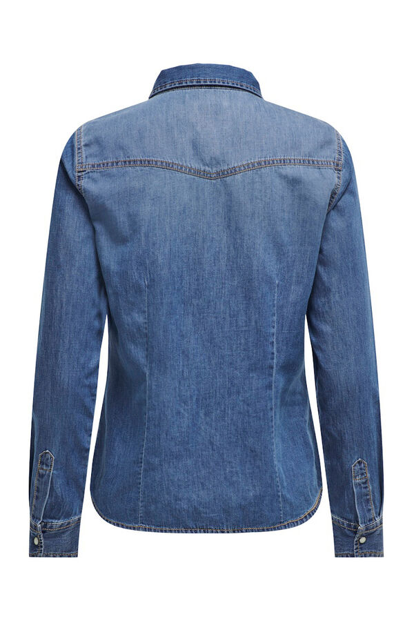 Only Camisa denim de manga comprida azul