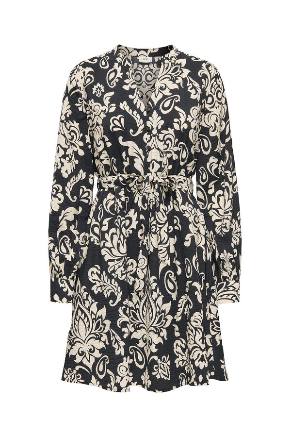 JDY Vestido curto estampado preto