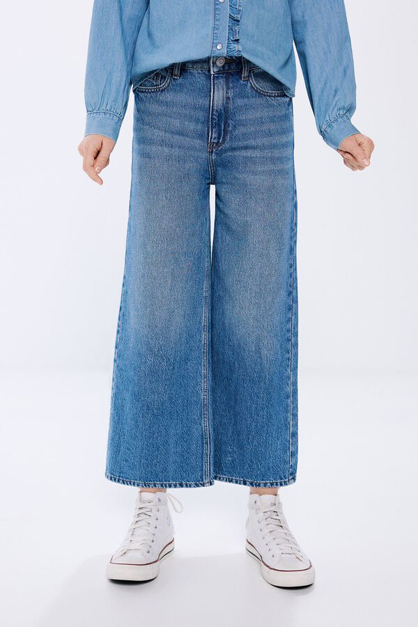 Springfield Kids Pantal&oacute;n denim culotte ni&ntilde;a azul