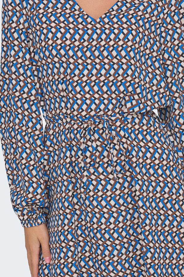 Only Vestido curto com mangas compridas e decote em V  branco