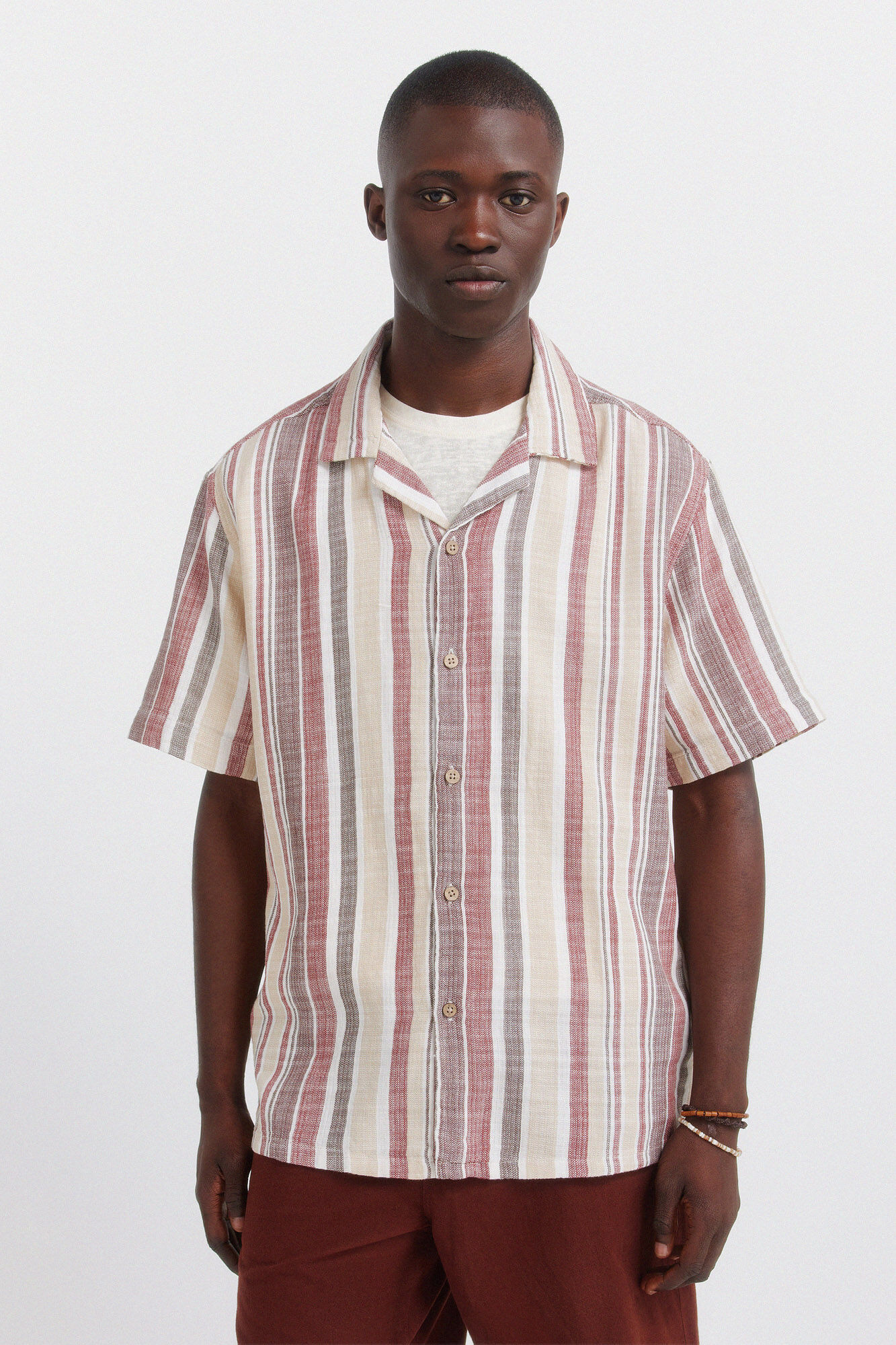 Springfield Camisa manga corta rayas r&uacute;stica