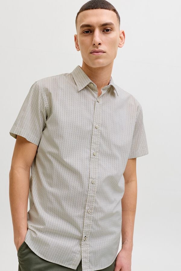 Jack & Jones Camisa slim fit estampada beige