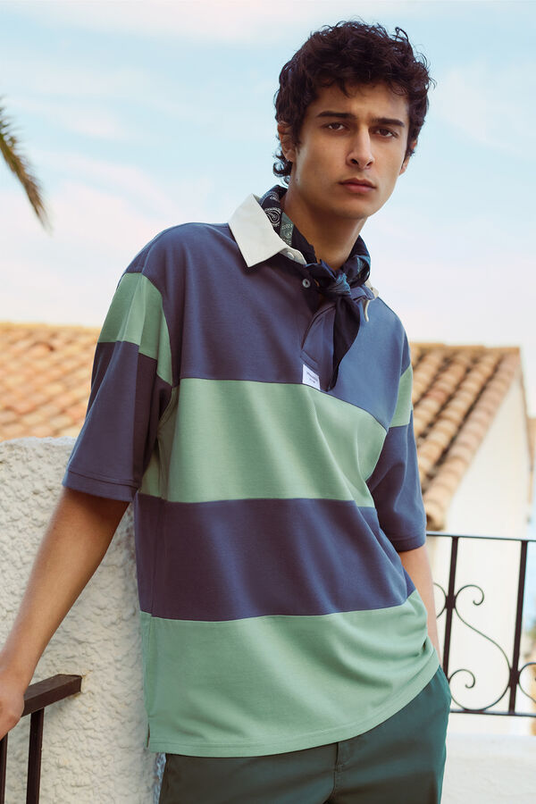 Springfield Polo piqué rugby boxy fit verde