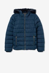 Tiffosi Chaqueta Acolchada Capucha con Pelo azul