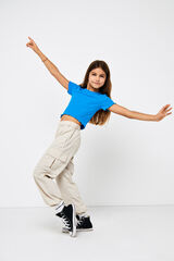 Only Girls Pantal&oacute;n parachute cargo ni&ntilde;a gris