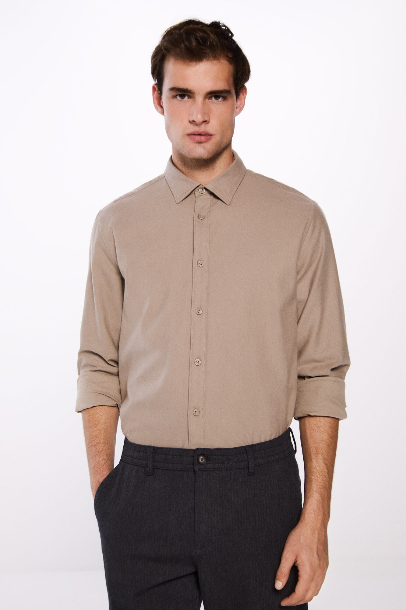 Springfield Camisa de algod&atilde;o escovado