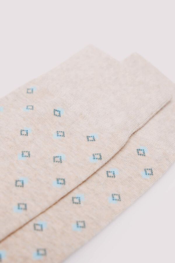 Springfield Meia comprida jacquard bege