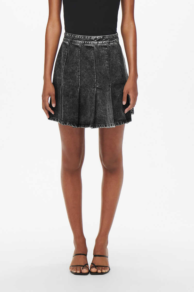Springfield Minifalda plisada denim gris medio