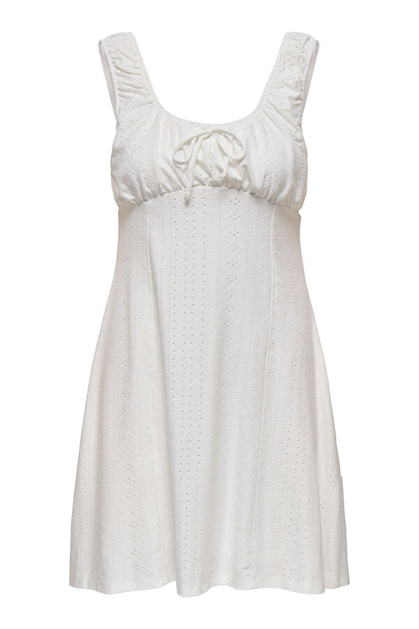 JDY Vestido corto bordado blanco