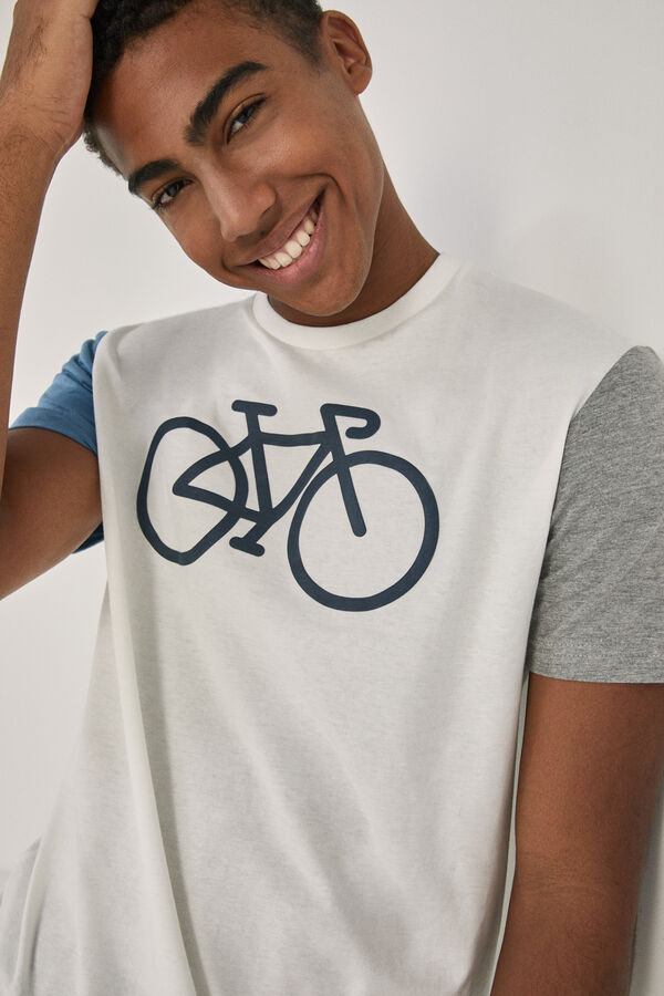 Springfield T-shirt block cor bicicleta cru