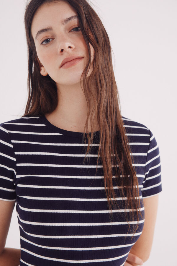 Springfield Vestido midi rayas azul