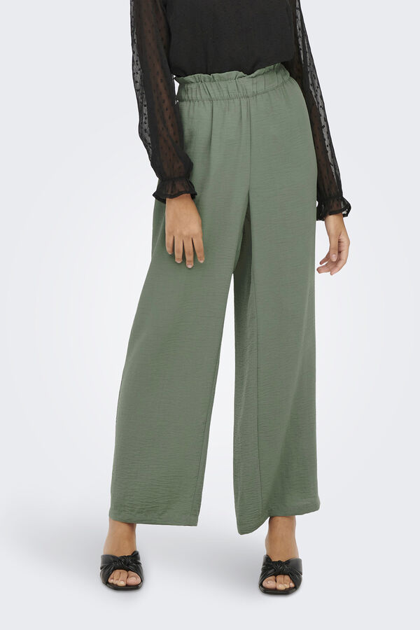 JDY Pantal&oacute;n ancho verde