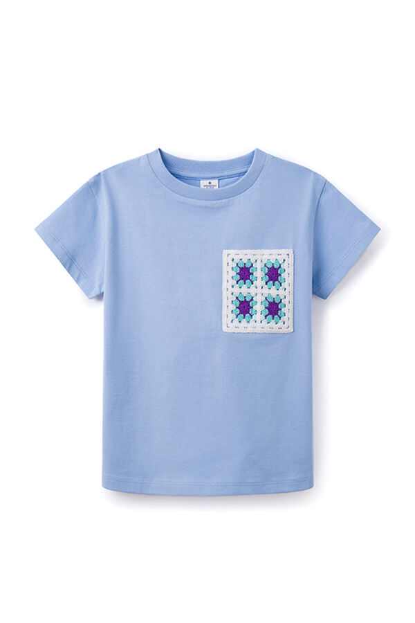 Springfield Kids T-shirt bolso crochet menina azul