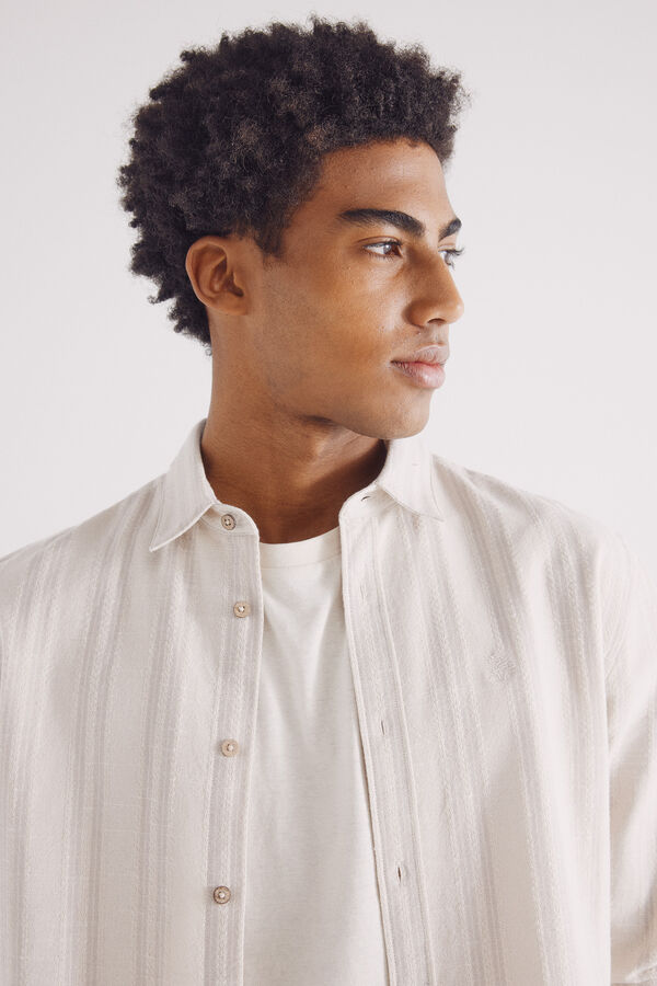 Springfield Camisa rayas beige