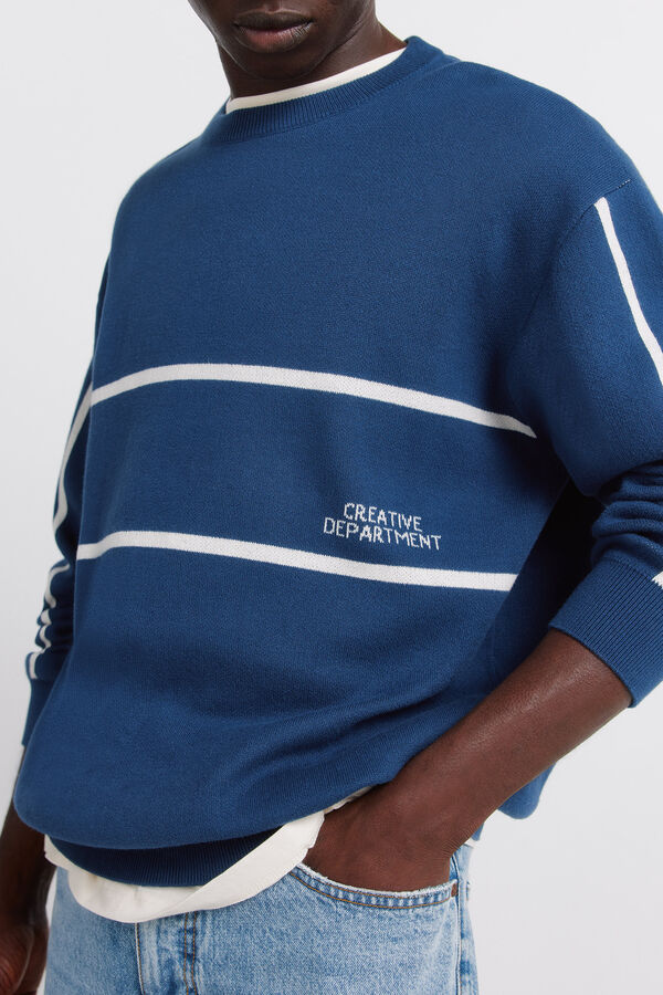 Springfield Camisola jacquard texto azul