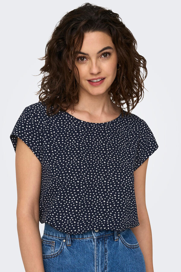 Only Camisola de manga curta azul