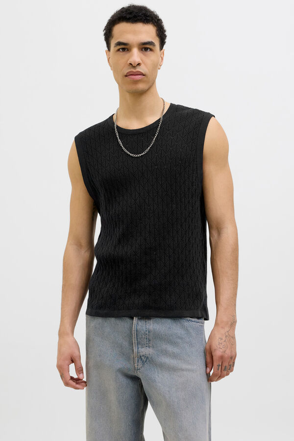 Jack & Jones Camiseta tank tejida negro