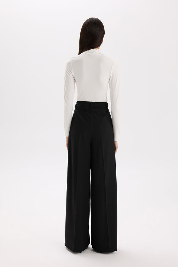DeFacto Pantal&oacute;n ancho tiro alto negro