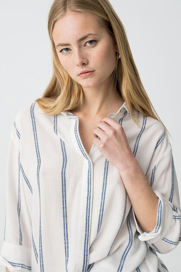 Tiffosi Camisa listrada riscas  branco