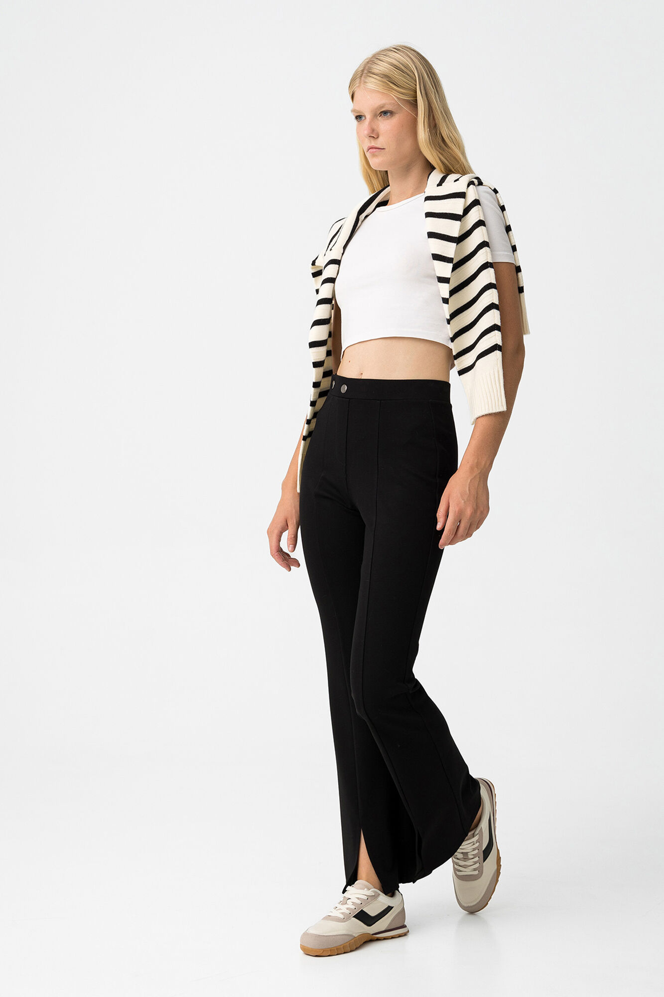 Tiffosi Leggings Flare com Bot&otilde;es Frontais