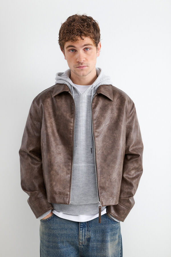 Balmohk Chaqueta efecto piel tostado