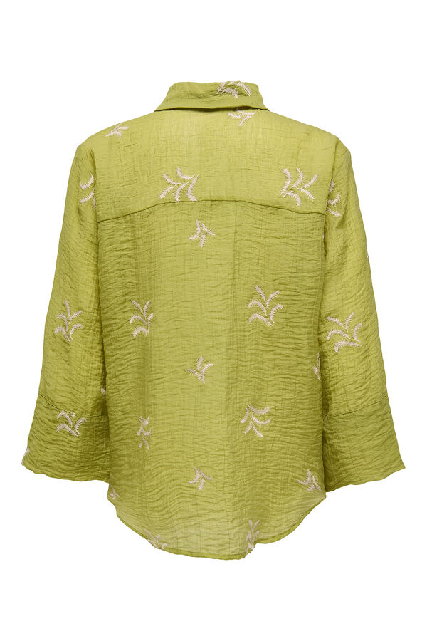 JDY Camisa de manga ancha y detalles bordado verde