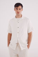 Springfield Camisa manga curta jacquard bege