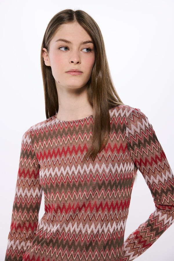 Springfield Vestido midi com bordas em zigue-zague azul