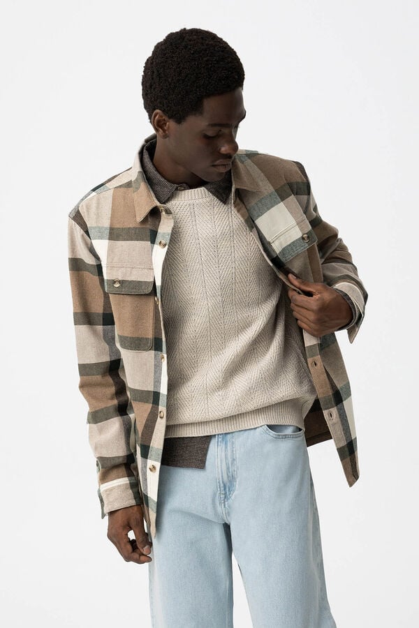 Tiffosi Camisa de cuadros gris
