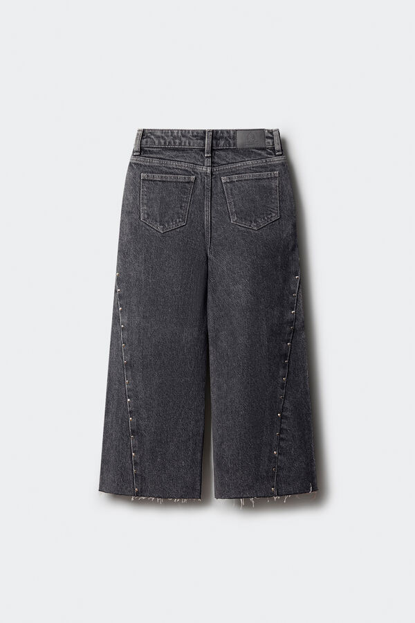 Springfield Kids Cal&ccedil;a jeans culotte com denim para menina cinzento