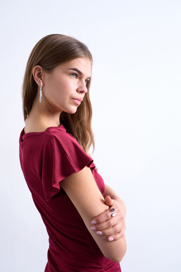 Topshop Vestido longo assim&eacute;trico de viscose vermelho