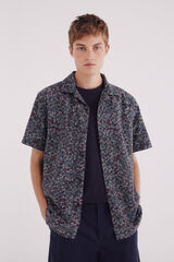 Springfield Camisa de boliche estampada de manga curta verde