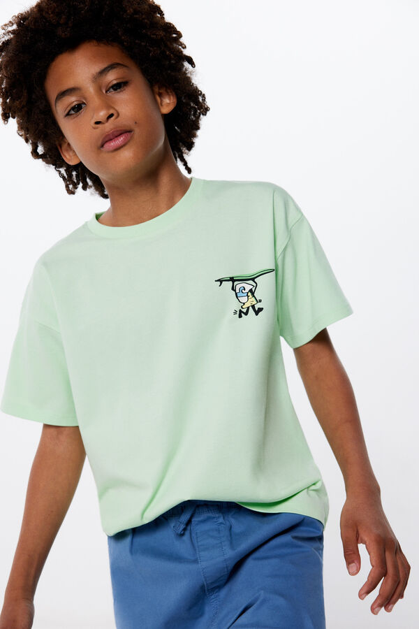 Springfield Kids Camiseta "what's up" ni&ntilde;o verde